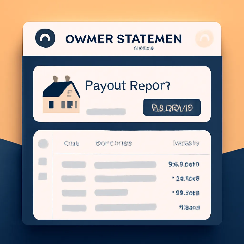 UI design of owner statement and payout report interface.
