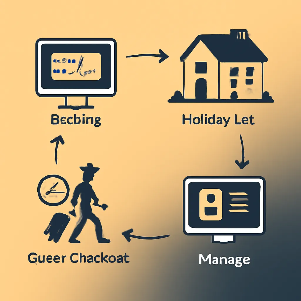 Workflow diagram of holiday let management process