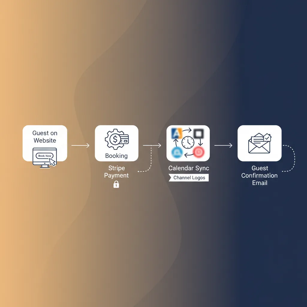 Diagram showing how a direct booking is processed through the HolsUK platform.