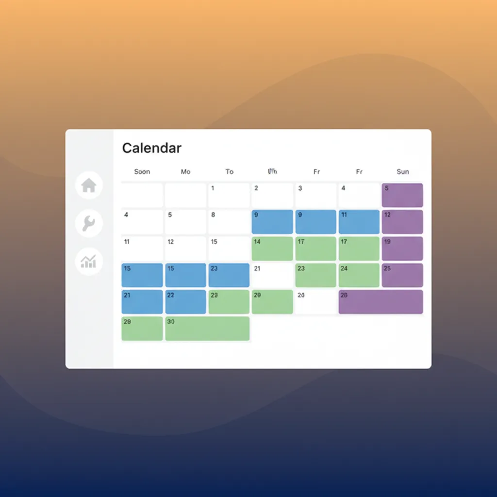 A central calendar in HolsUK property management software showing bookings from multiple channels.