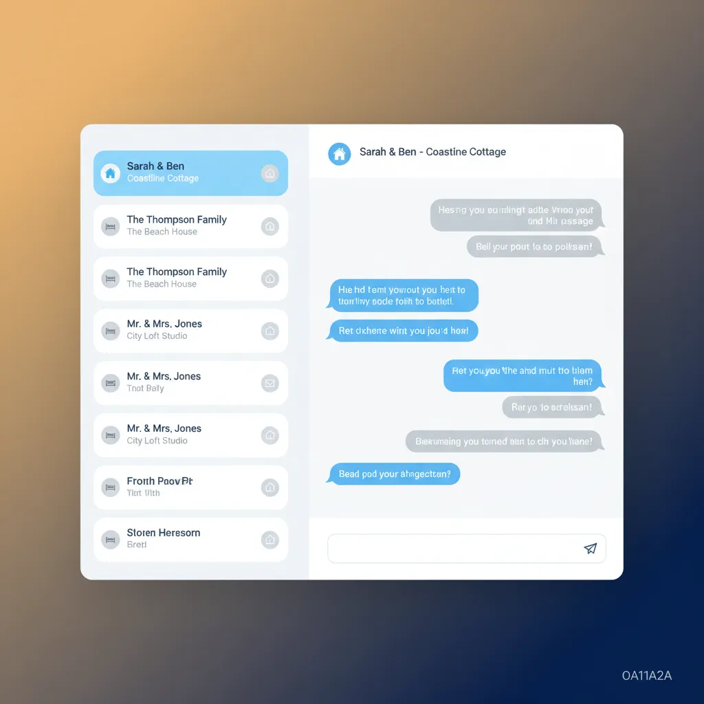 A mockup of the HolsUK unified inbox showing guest messages from different channels in one list.