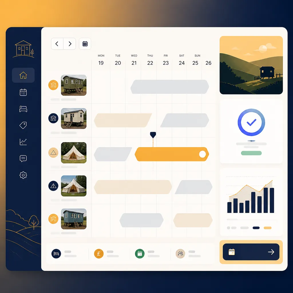 Dashboard showing calendar, reservations and Stripe payment status