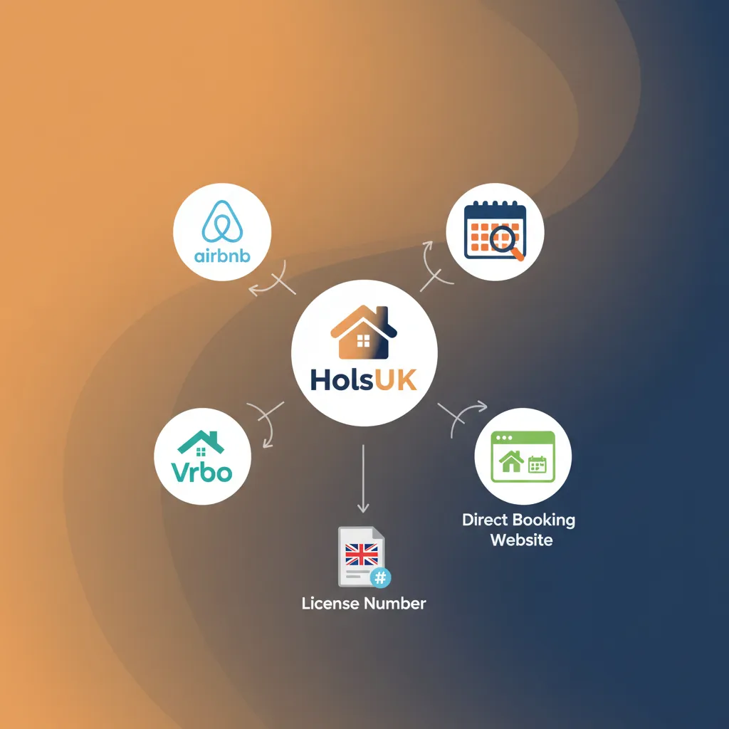 Diagram showing how HolsUK syncs a licence number to multiple booking channels.