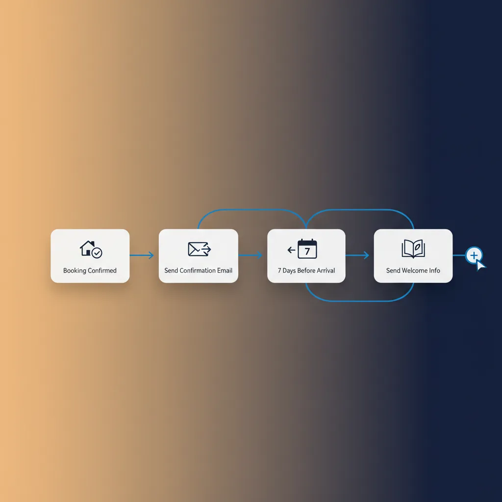 Workflow diagram for automated guest messaging in HolsUK.