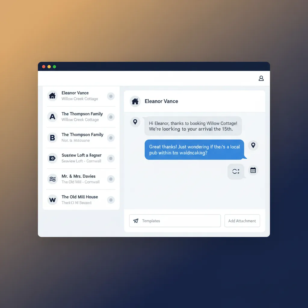 The HolsUK unified inbox, showing guest messages from Airbnb and Booking.com in one place.