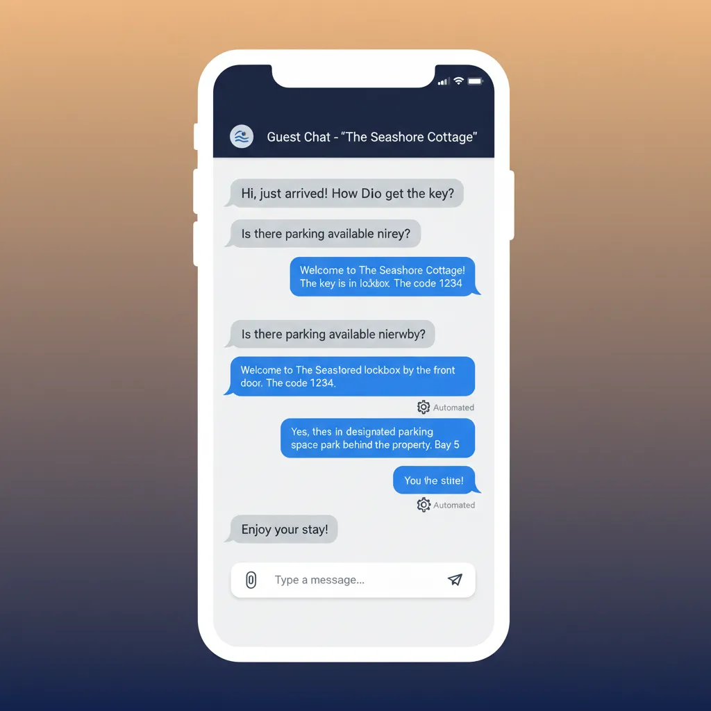 HolsUK's automated guest messaging feature on a mobile device.