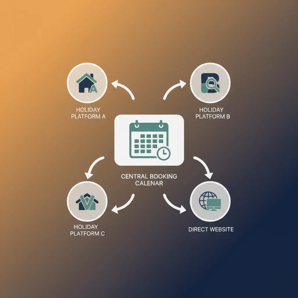 A diagram showing how HolsUK centralises bookings from multiple channels.