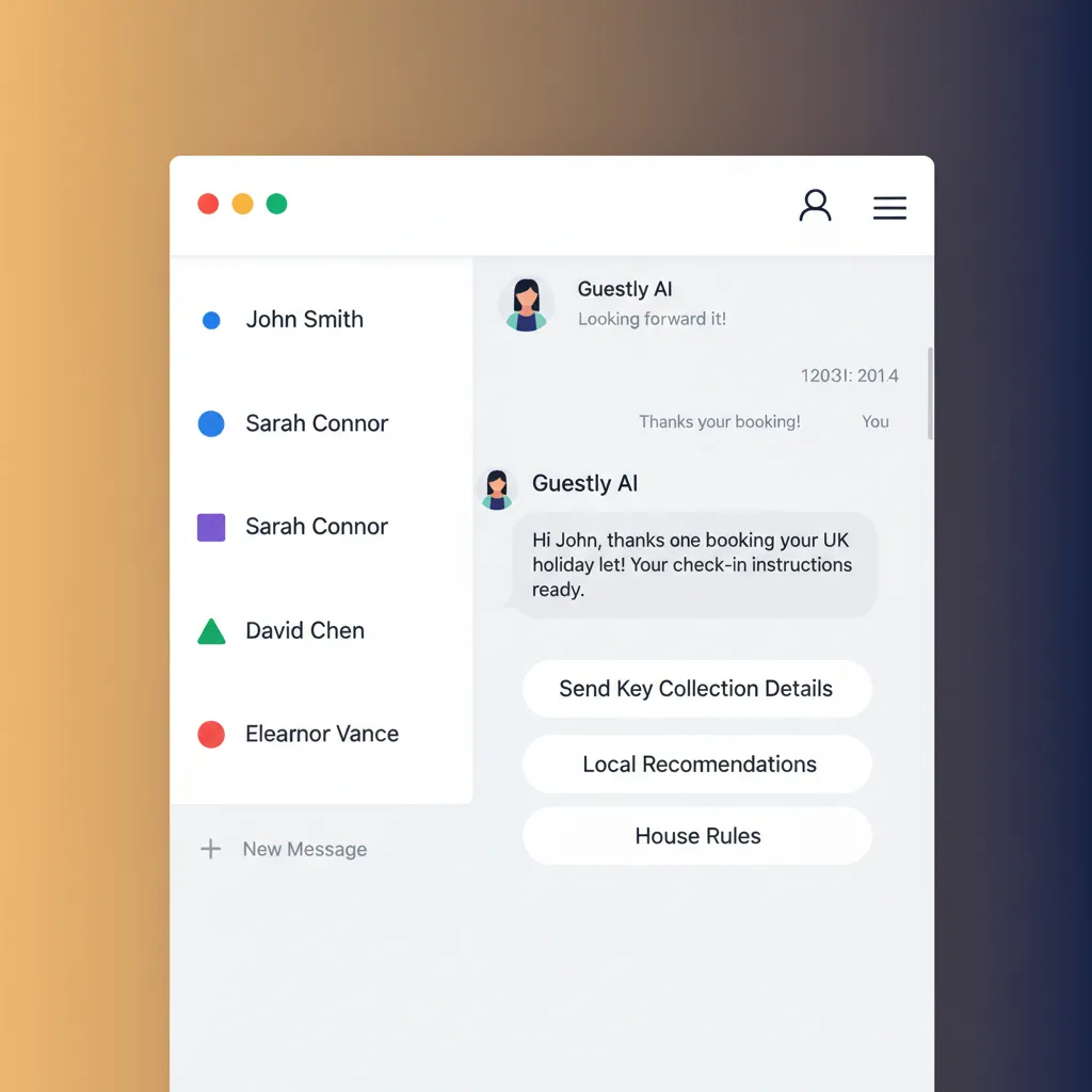 The unified guest inbox in HolsUK showing messages from different booking channels.