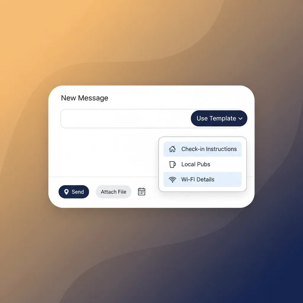 The saved message templates feature within the HolsUK guest messaging interface.