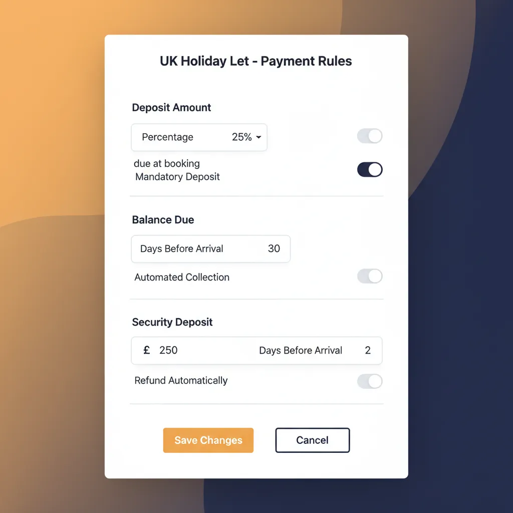 HolsUK's automated payment rules settings page for Stripe payments.