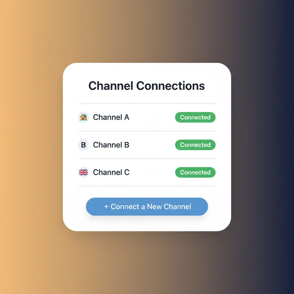HolsUK dashboard showing active API connections to multiple booking channels.