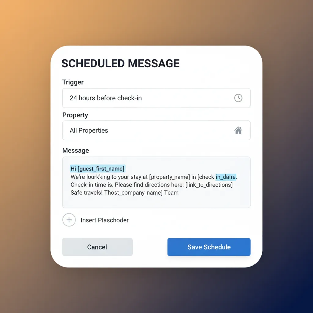 A UI mockup of the scheduled message feature in HolsUK software.
