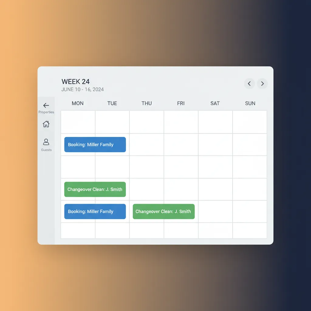 The HolsUK central calendar showing bookings and scheduled cleans in a single view.
