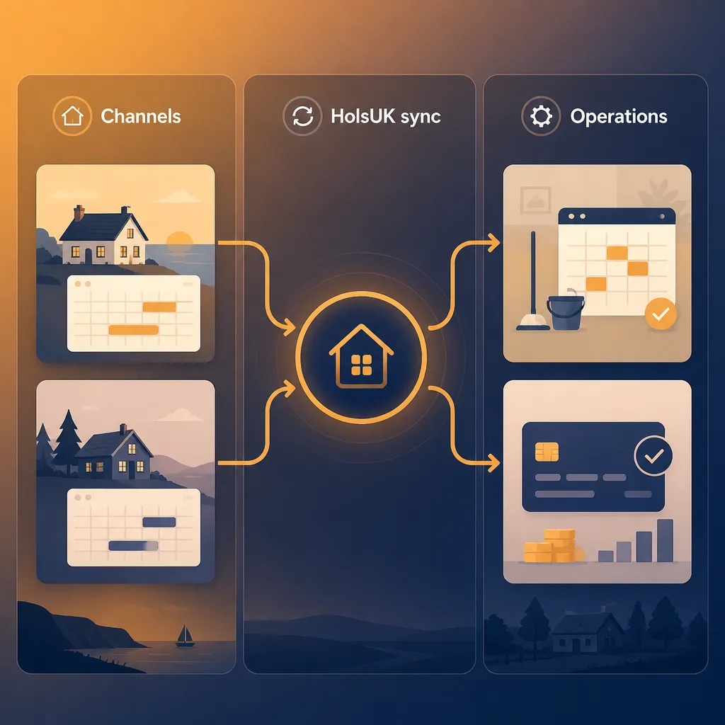 Workflow diagram of channel sync to operations and payments