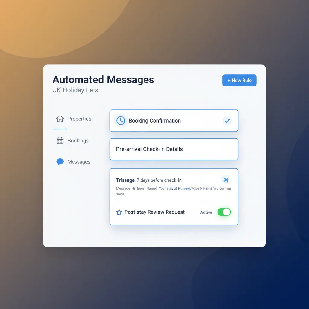HolsUK's automated guest messaging feature for sending booking confirmations.