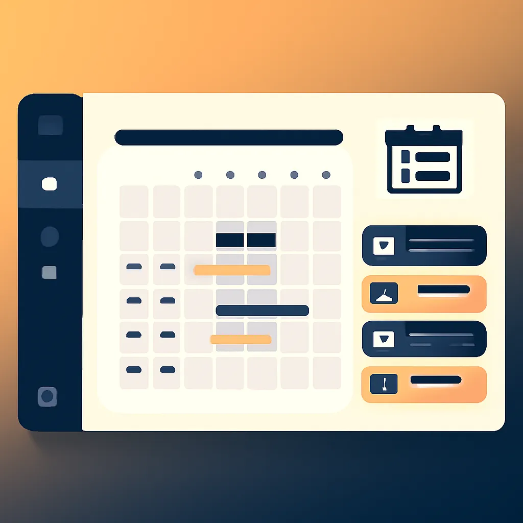 Calendar and booking management interface