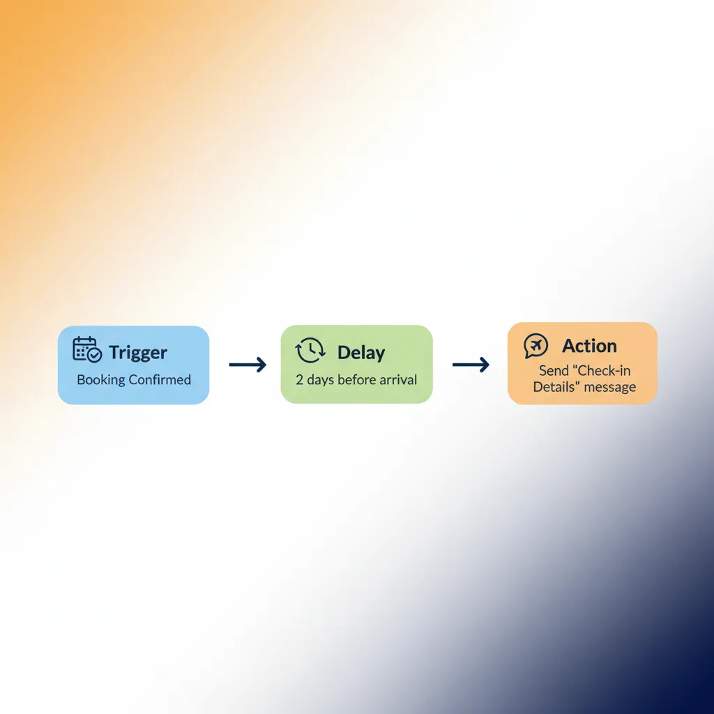 A diagram illustrating how to set up automated guest messages in HolsUK.
