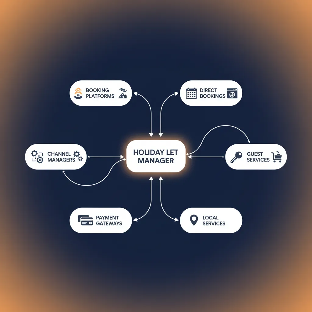 Diagram showing integration with Airbnb and other platforms