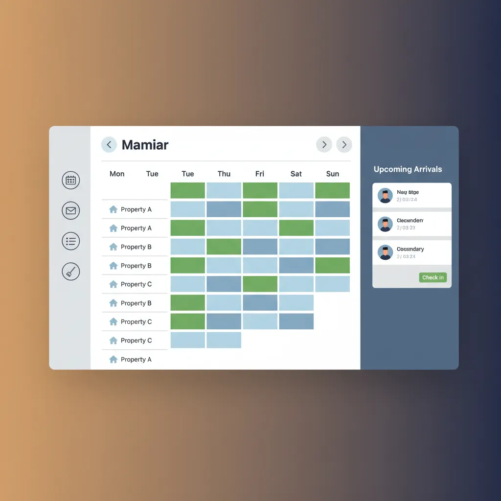 A mockup of the HolsUK dashboard showing a unified calendar for managing holiday lets.