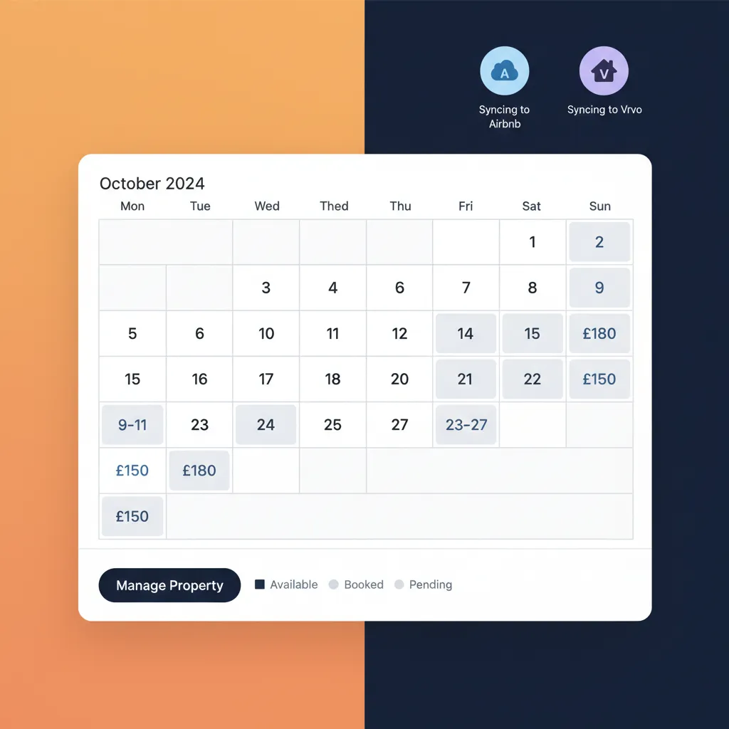 A dashboard calendar showing how HolsUK synchronises prices across different channels.