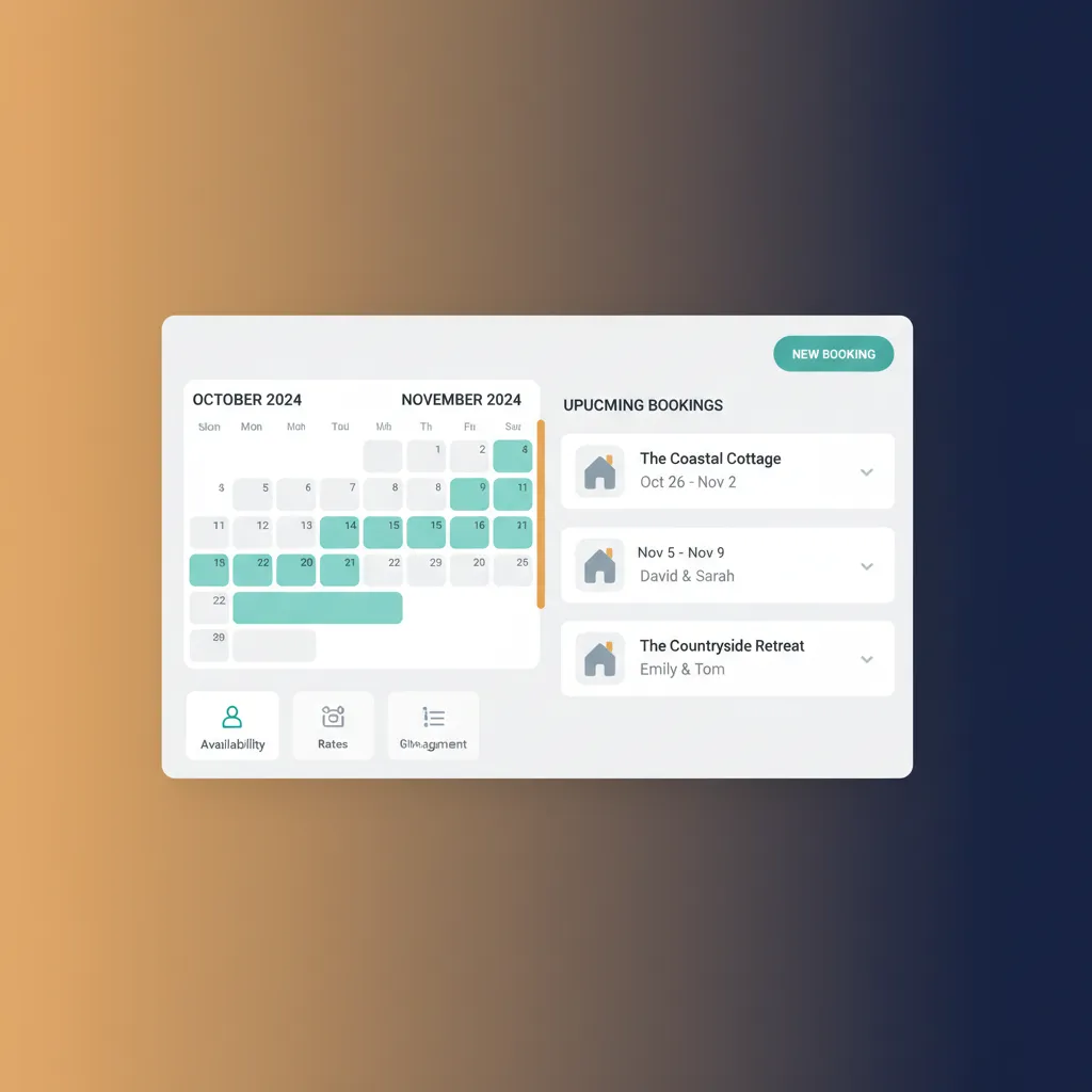 Dashboard showing integrated booking calendar and tools.