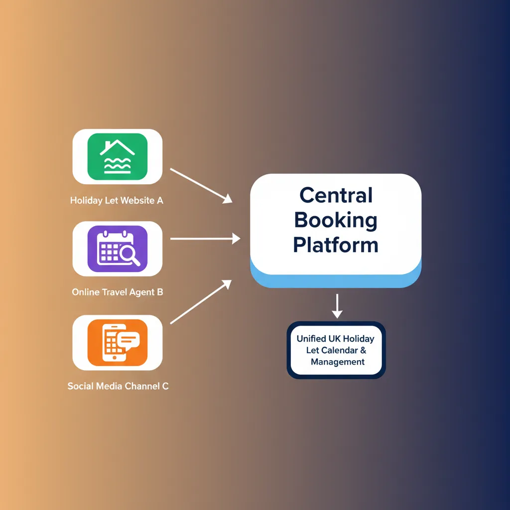 Diagram of booking channels integrated into a single platform.