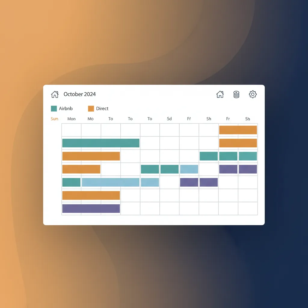 A unified calendar view in HolsUK showing bookings from multiple channels.