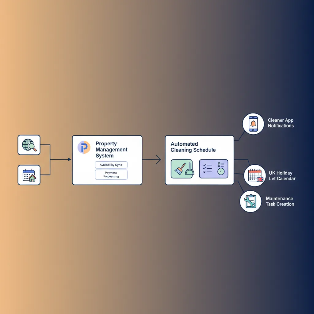 Diagram of booking platform integration with cleaning schedules