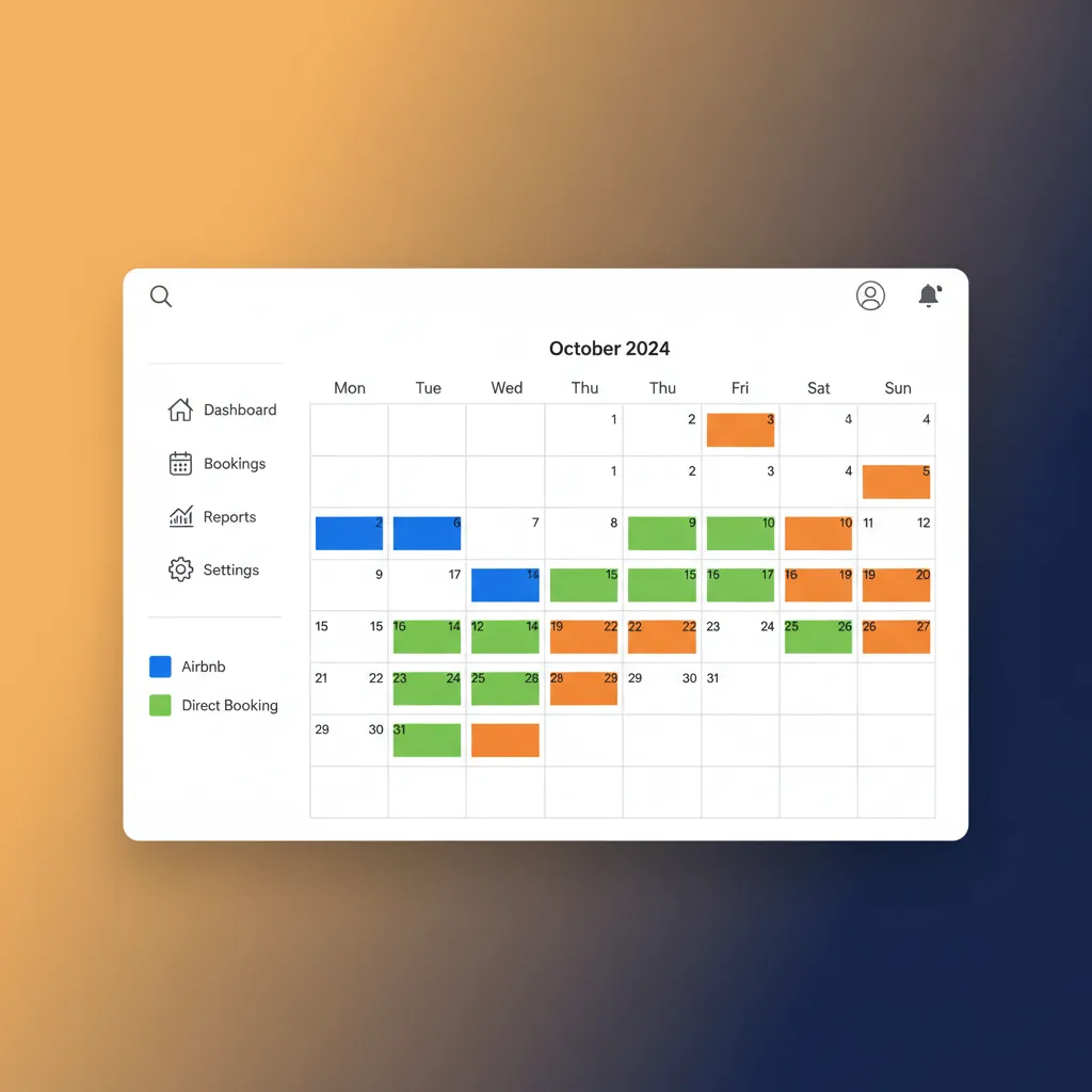 The HolsUK unified calendar showing bookings from different channels.