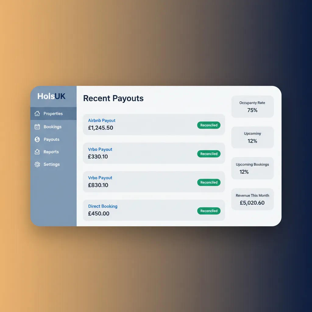A dashboard from a PMS showing recently reconciled payments from Airbnb and Vrbo.