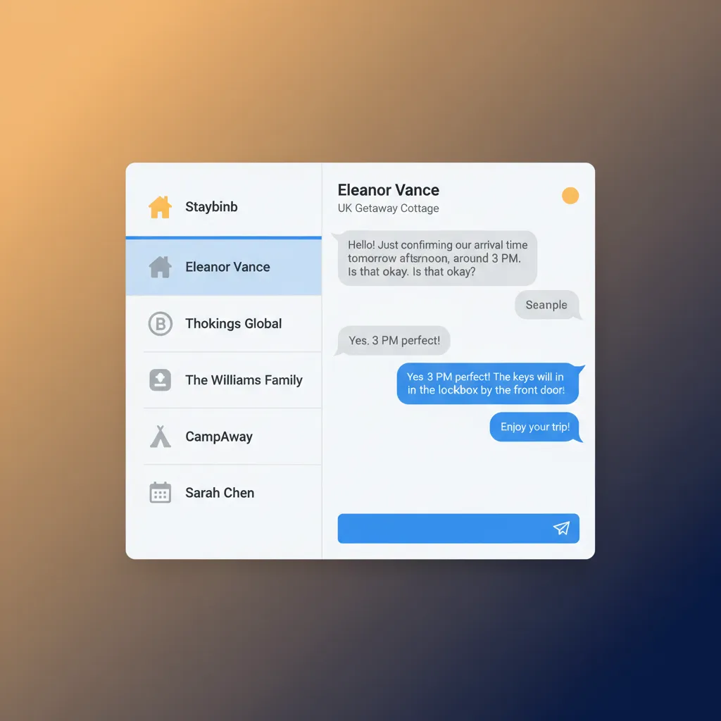 HolsUK's unified inbox showing guest messages from multiple booking channels.