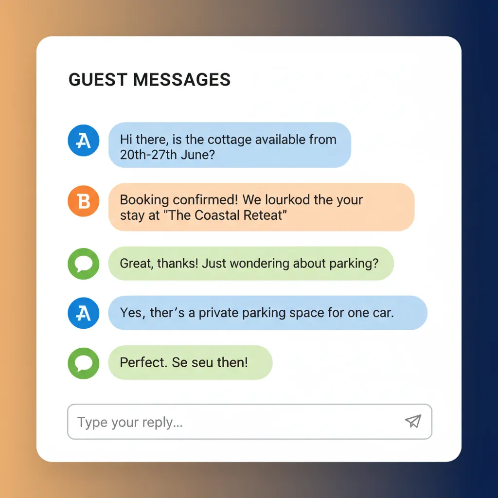 The HolsUK unified inbox showing messages from different booking channels in one conversation.
