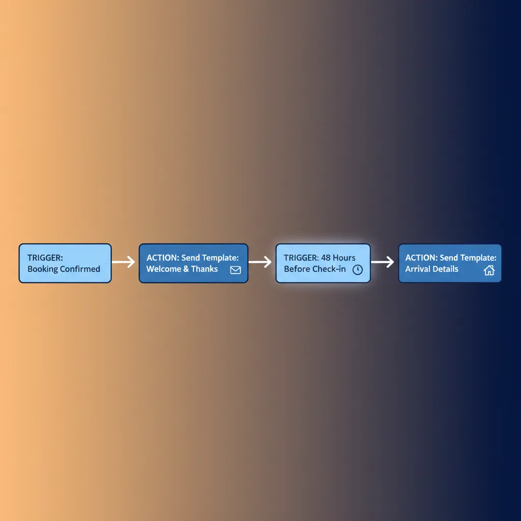 Diagram showing how to set up automated guest messages in HolsUK.