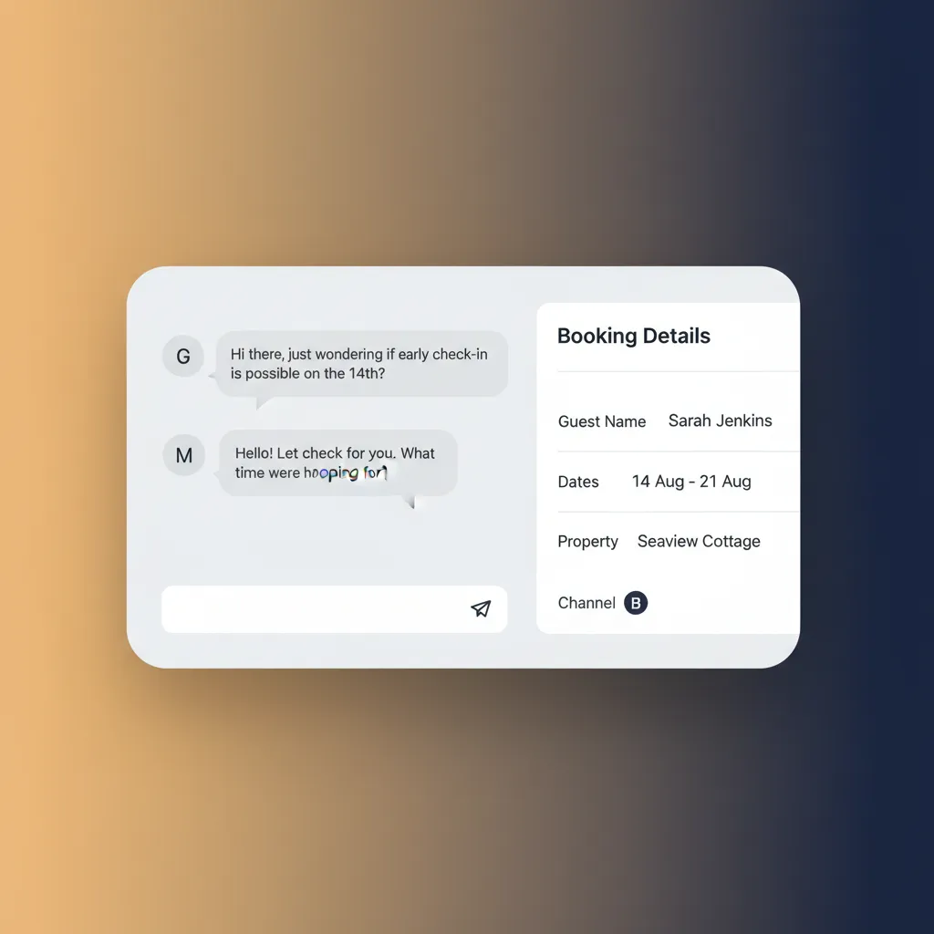 The HolsUK inbox showing a guest message next to their booking details.