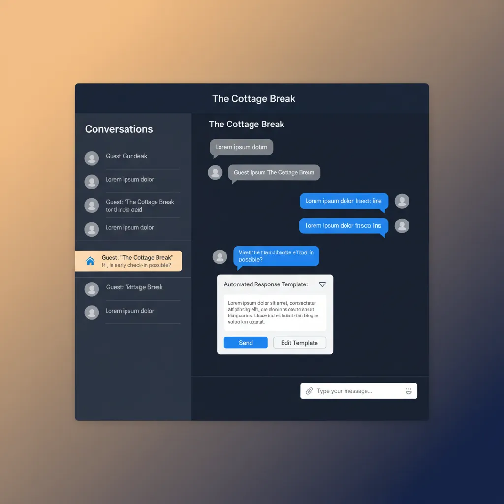 The automated guest messaging inbox within the HolsUK property management software.