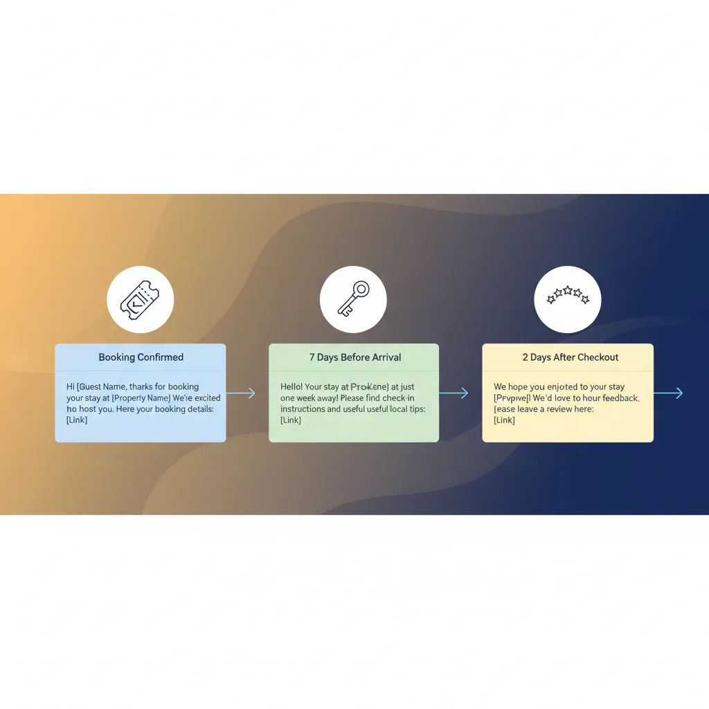 Diagram of the automated guest messaging workflow in HolsUK.