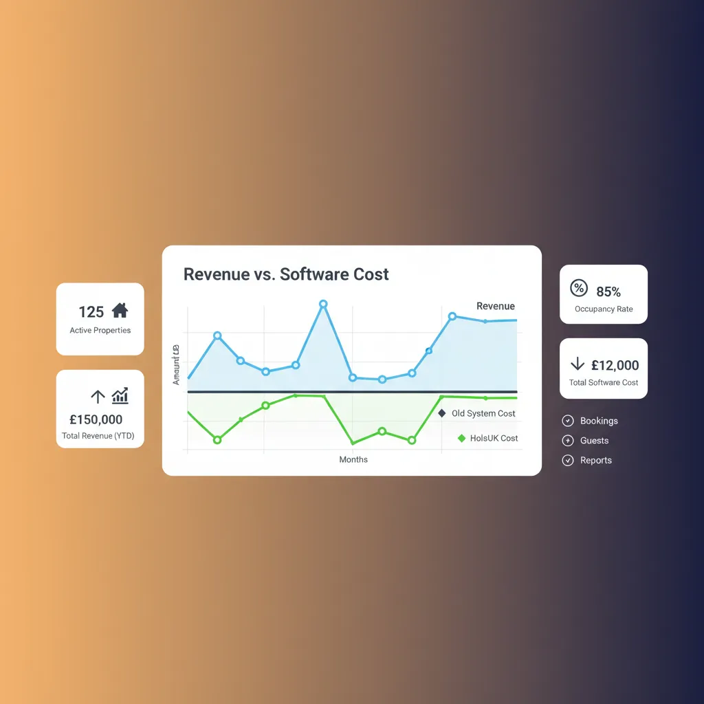 Chart comparing HolsUK's commission-based cost against a high fixed monthly fee.