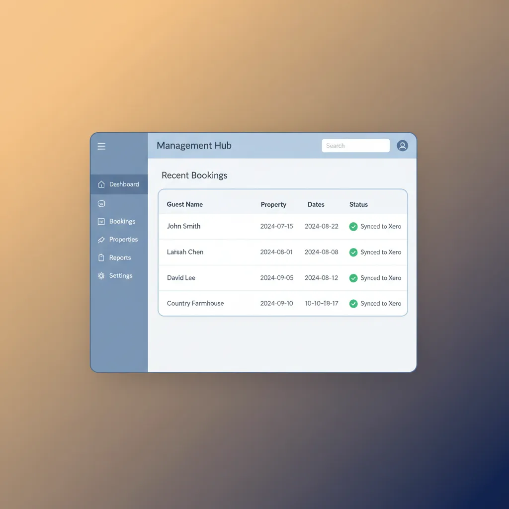 HolsUK dashboard showing a list of bookings successfully synced to Xero.