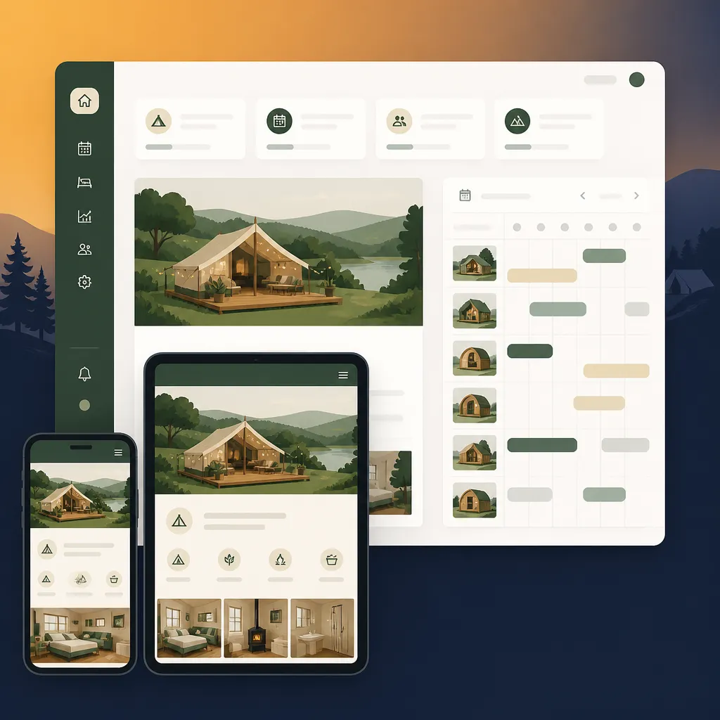HolsUK dashboard with site preview and unit calendar