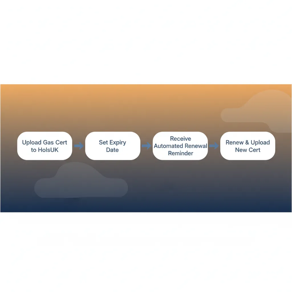 A diagram showing the workflow for managing compliance document renewals in HolsUK.