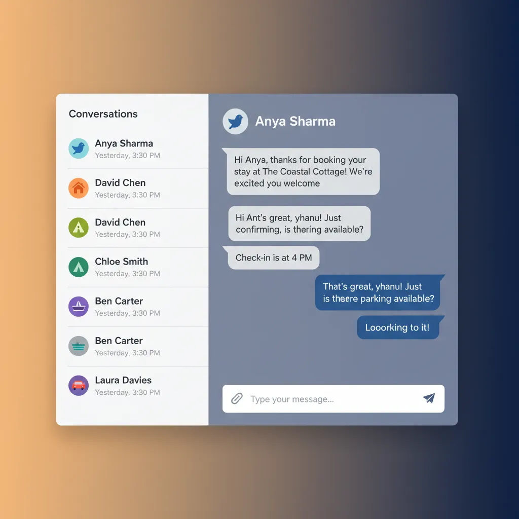 The HolsUK unified inbox, showing guest messages from different booking channels in one place.
