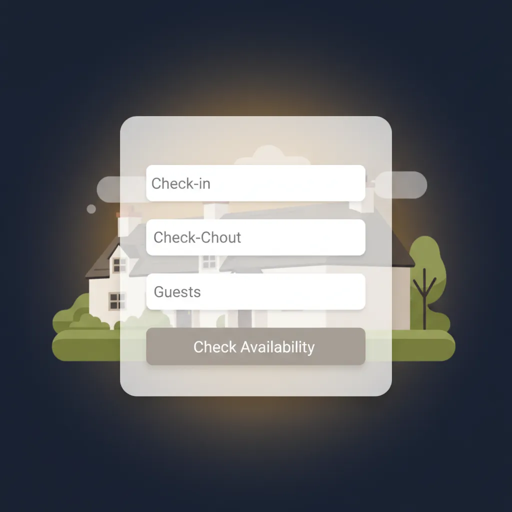 A close-up of the HolsUK direct booking engine widget on a holiday let website.